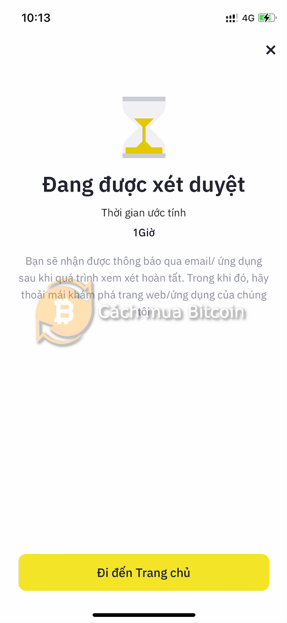 Thông báo tài khoản đang được duyệt