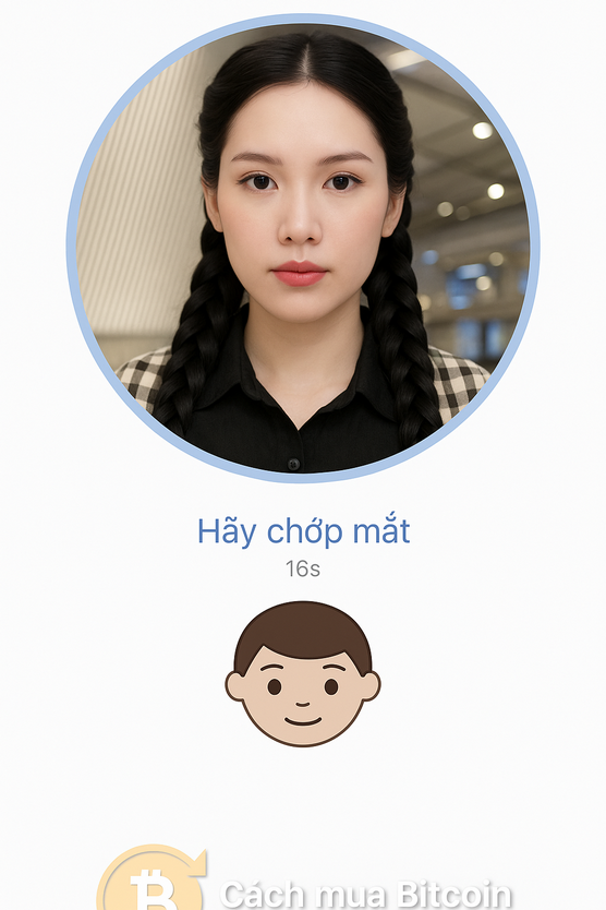 Đưa mặt vào khung tròn và thực hiện theo yêu cầu